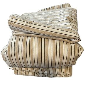Pottery Barn Striped Neutral Tan Full size sheet set  100%cotton